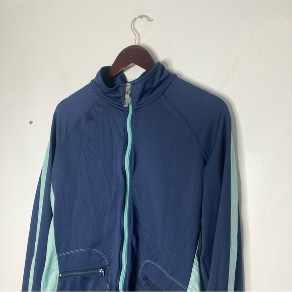 Alo Size XXL Women's Zip Up Track Jacket Blue - Picture 4 of 8